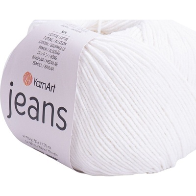 YARNART Jeans 01 White Плетива прежда (Jeans 01)