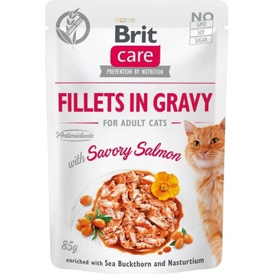 Brit Care Cat Fillets in Gravy Savory Salmon 24 x 85 g