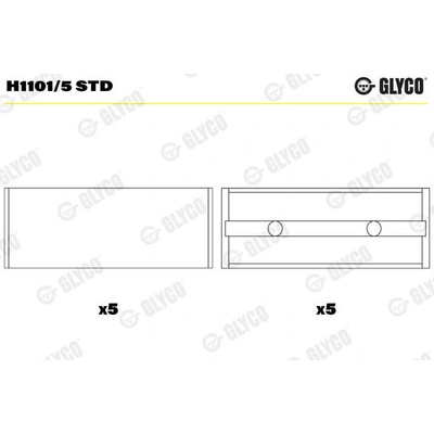 Hlavní ložiska klikového hřídele GLYCO H1101/5 STD