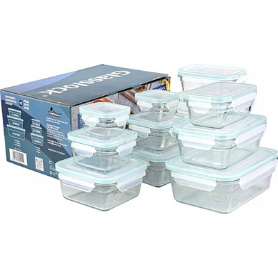 Glasslock Sada dvanástich sklenených dóz 2 x 1710ml 2 x 950ml 2 x 450ml 2 x 900 ml 2 x 400 ml 2 x 145 ml