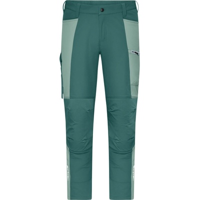 James & Nicholson JN 1884 kalhoty do pasu strečové unisex zelená industrial/zelená foggy