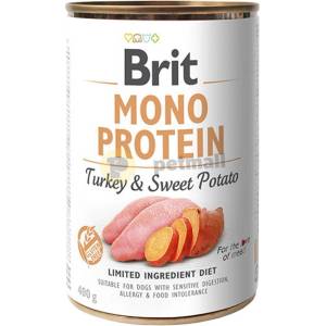 Brit mono protein Тurkey & sweet potato -Консервирана храна за кучета със 74% прясно пуешко месо и 5% сладки картофи 0.400 кг