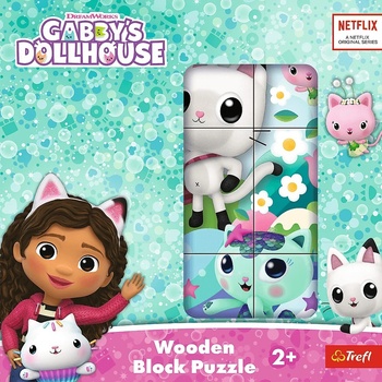 Trefl Дървен пъзел Trefl - Къщичката за котки на Габи, 9 части (62007)