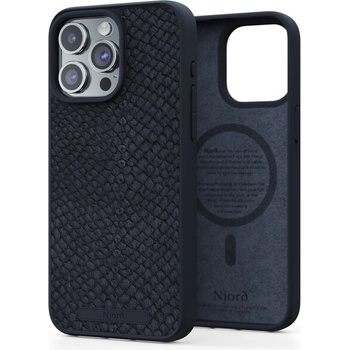 Púzdro Njord Salmon Leather Magsafe iPhone 15 Pro Max čierne