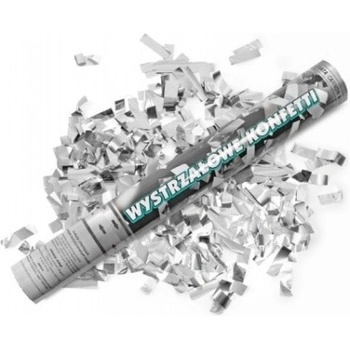 PartyDeco Vystrelovacie konfety 40 strieborné