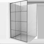 Mexen Kioto L Душ екран Walk-in 110 x 200 cm, черна решетка, gun metal - 800-110-103-95-77 (800-110-103-95-77)