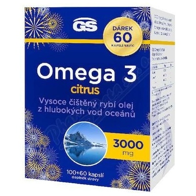 GS Omega 3 Citrus 3000 mg 100 + 60 kapslí