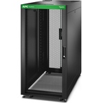 APC Лесен рафт 600mm/24U/1200mm, с покрив, страничен панел, колела, крака и 4 скоби, без дъно, черен (ER6422)