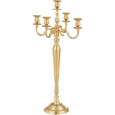 Zlatý 5-ti ramenný kovový svícen Goldmy - Ø 48*99 cm - J-Line by Jolipa