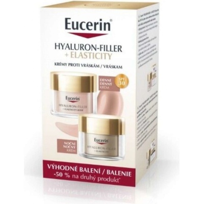 Eucerin Hyaluron-Filler + Elasticity Rosé denní krém 50 ml + noční krém 50 ml