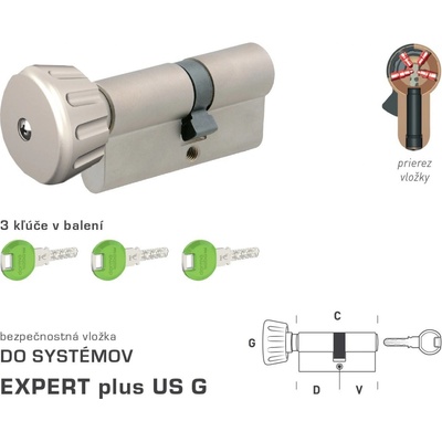 MP-KOVANIA DK - EXPERT plus US G - s gombíkom NIM - nikel matný
