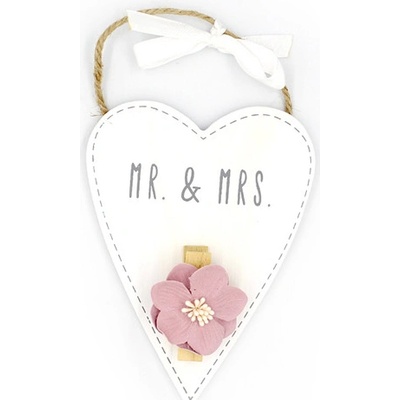 Nekupto Svatební cedulka s kolíčkem Mr. a Mrs.