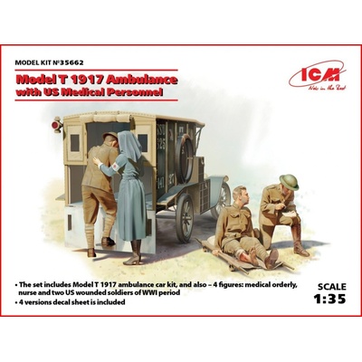 ICM Model T 1917 Ambulance with US Medical Personnel 1:35