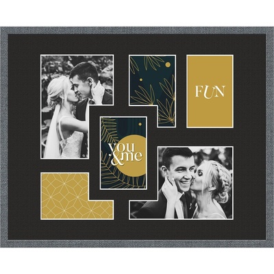 STYLER Рамка за 6 снимки Kyoto с черно паспарту 40 x 50 см сива (RA-15125)