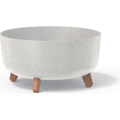 PROSPERPLAST Kvetináč GRACIA LOW ECO WOOD 38cm biely
