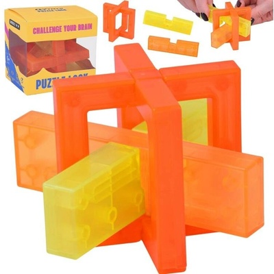JOKOMISIADA Hlavolam Puzzle Lock oranžový