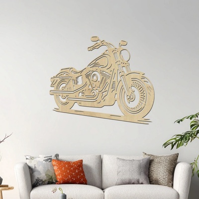 dřevo života Dřevěný obraz motorky Harley Davidson Rozměry (cm): 60x50, Zvolte barvu dekoru: Javor