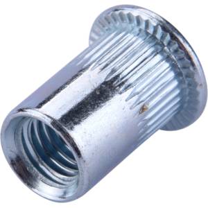 Fortum гайка за нитове klt. 20 бр. , M8, POP-NUT, поцинкована стомана, кръгла, отворена, с плосък ръб, назъбена FORTUM