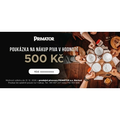 Dárkový poukaz na pivo 500 Kč