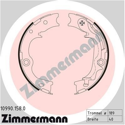 Sada brzd. čeľustí parkov. brzdy ZIMMERMANN 10990.158.0