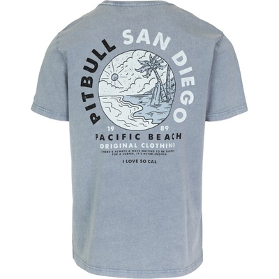 PitBull West Coast pánské triko Planet surf washed světle modré