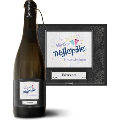 Sablio Všetko najlepšie k sviatku Prosecco biele suché šumivé víno 10,5 % 0,75 l (holá fľaša)