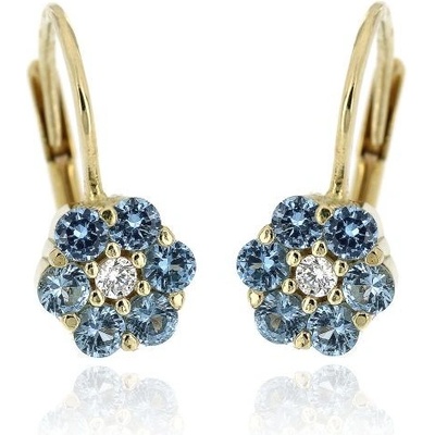 Zlatnictví U Kostela dámské náušnice modro-bílé kytičky žmb 701478066