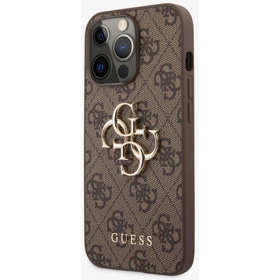 GUESS PU 4G Метален заден капак с лого за iPhone 13 Pro Brown Guess | Lilav | ЖЕНИ | UNI