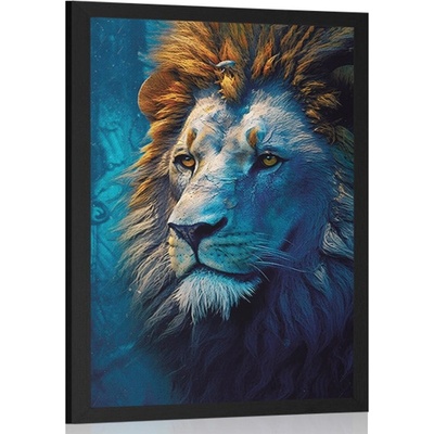 Plakát modro-zlatý lev - 40x60 no frame