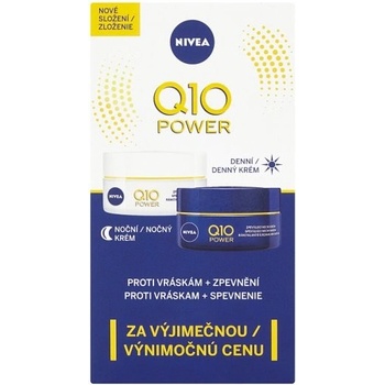Nivea Q10 Power denní pleťový krém SPF15 50 ml + noční pleťový krém 50 ml pro ženy dárková sada