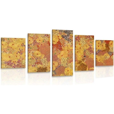 5-dílný obraz abstrakce ve stylu G. Klimta - 150x75