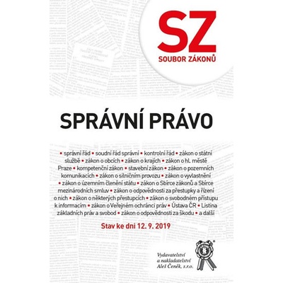 Soubor zákonů. Správní právo - stav ke dni 12. 9. 2019