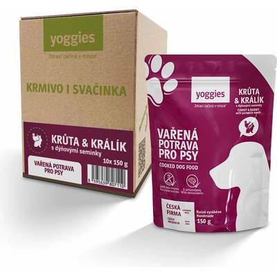 Yoggies Krůtí a králičí mäso s dýňovými semínky 10 x 150 g
