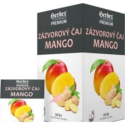 Herbex Premium Zázvorový Čaj Mango bylinno ovocný čaj 20 x 2 g