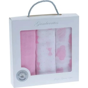 Gamberritos Муселинови пелени Gamberritos - 70 x 70 cm, 3 броя, розови (108124) - baby