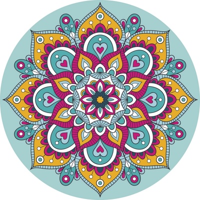 Grafix Diamantové maľovanie Mandala tyrkysová 30 cm na rámu