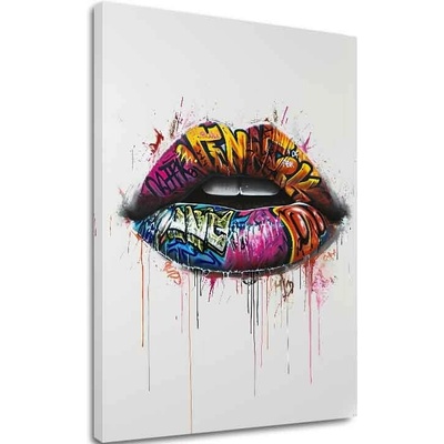 Obraz Graffiti Lips | Talianske plátno - 100x150 cm
