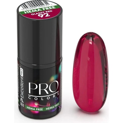 Excellent PRO Hybridní lak Efekt Skla Colors 92 Glassy Red BEZ TPO