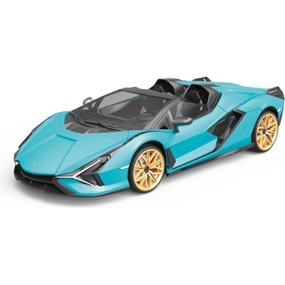 RE.EL Toys RC auto Lamborghini Sian modrá metalíza proporcionální RTR LED 2,4Ghz 1:12