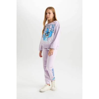 DEFACTO Girls Disney Lilo & Stitch Elastic Waist Standard Fit Jogger Sweatpants šedá ears