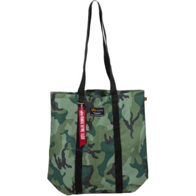 Alpha Industries LABEL Shopping bag nákupná taška Olive Camo zelený maskáč