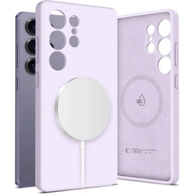 Tech-Protect Liquid Silicone MagSafe Case - силиконов (TPU) калъф с MagSafe за Samsung Galaxy S25 Ultra (лилав)