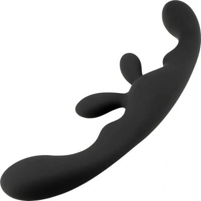 Sensual M28 Dvojité silikonové dildo 23 cm flexibilní černé