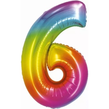 Godan Балон с цвят на дъга, фолио, 76 см - цифра 6 (ch-stc6)