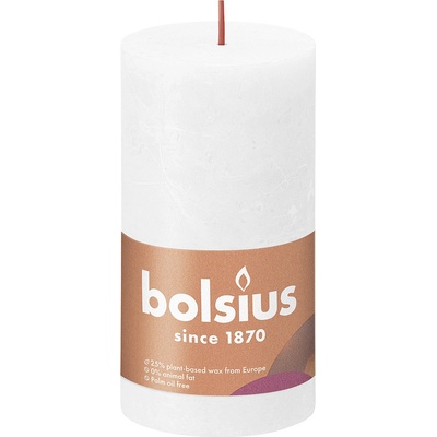 Bolsius Rustic Shine Válec 6,8 x 13 cm Cloudy White bílá