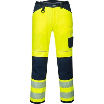 Portwest PW340 PW3 Hi Vis Pracovné nohavice Žltá Námornícka modrá