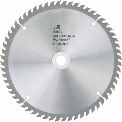 LUX List kotúčovej píly zo spekaného karbidu na drevo priemer 200 mm 60 zubov