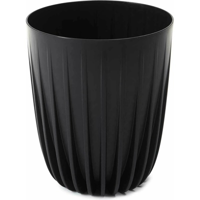 HowHomely plastový květináč STRIPPED ECO 46X39 CM ČERNÁ