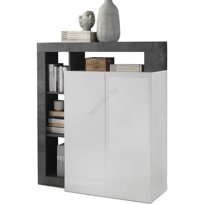 mc Akcent Комод lenor бял/антрацит (mc0088)