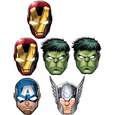 Maska Avengers 23cm set 6ks